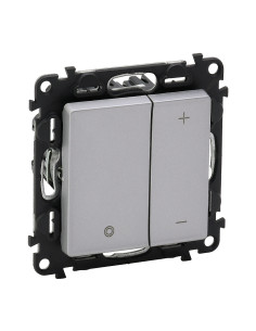 Legrand Димер бутонен R3-400W L3-400VA LED3-75W цвят алуминий Valena Life - 752362 - Цена | LEDs4economy