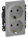 Legrand Двоен контакт ШУКО 16A детска защита цвят алуминий Valena Life - 753326 - Цена | LEDs4economy