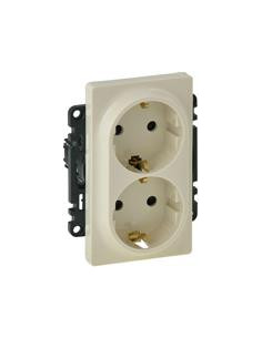 Legrand Двоен контакт ШУКО 16A детска защита цвят крем Valena Life - 753226 - Цена | LEDs4economy