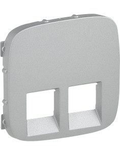 Legrand Лицев панел за двойна 2xRJ45/RJ11 розетка цвят Алуминий Valena Allure - 755427 - Цена | LEDs4economy