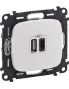 Legrand Розетка 2хUSB за зареждане тип A+C 3A 15W цвят Бял Valena Allure (комплект с механизъм) - 754965 - Цена | LEDs4economy