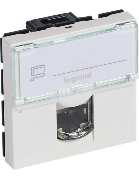 Legrand Розетка RJ45 STP cat.6A 2 мод. цвят бял Mosaic  - 076576