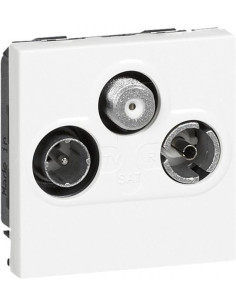 Legrand Розетка TV+R+SAT 2 мод. цвят бял Mosaic - 078786 - Цена | LEDs4economy