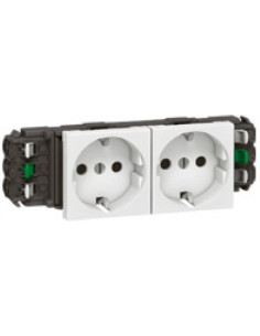 Legrand Контакт ШУКО ДВОЕН DLP версия 16A 4 мод. цвят бял Mosaic - 077402 - Цена | LEDs4economy