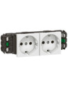 Legrand Контакт ШУКО ДВОЕН DLP версия 16A 4 мод. цвят бял Mosaic - 077402 - Цена | LEDs4economy