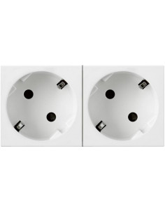 Legrand Контакт шуко ДВОЕН 45° 4 мод. цвят бял Mosaic - 0278252L - Цена | LEDs4economy