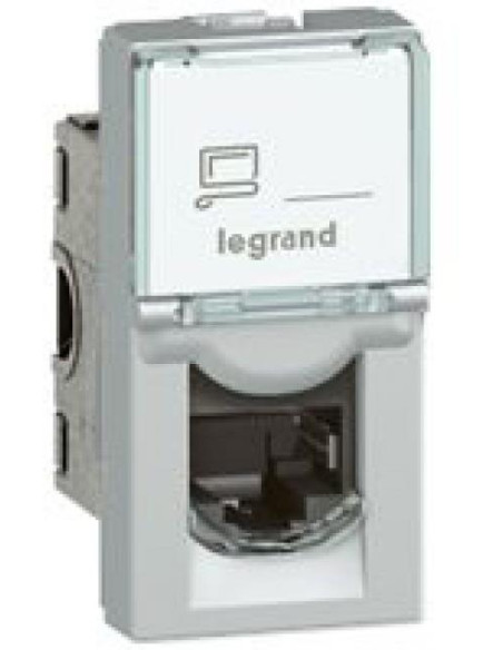 Legrand Розетка RJ45 cat.6A STP 1 мод. цвят алуминий Mosaic  - 