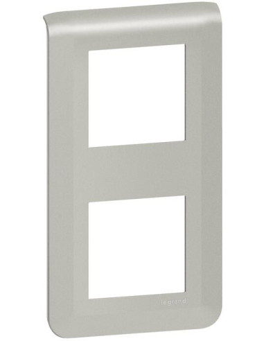 Лицева рамка 2х2 мод. вертикална цвят алуминий Mosaic NEW Legrand