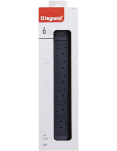 Legrand Разклонител ЧЕРЕН 6x2P+E с кабел 1.5 метра / 3x1.5мм2 Premium NEW - 694534 - Цена | LEDs4economy