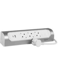 Legrand Разклонител ъглов сив 3x2P+E с кабел 1 метър с USB A+C 3A 15W Corner NEW - 694502 - Цена | LEDs4economy