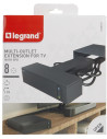 Legrand Разклонител TV ЧЕРЕН 4x2P+E + 4x2P с кабел 2 метра с гръмозащита Corner NEW  - 694595 - 2