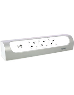 Legrand Разклонител ъглов сив 3x2P+E без кабел с USB A+C 3A 15W Corner NEW - 694504 - Цена | LEDs4economy