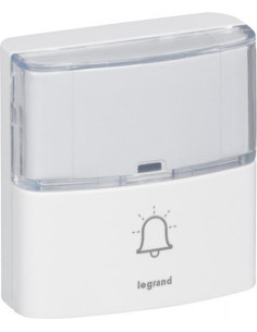 Legrand Бутон за безжични звънци Serenity бял IP54 200 метра обхват с включена батерия - 094279 - Цена | LEDs4economy