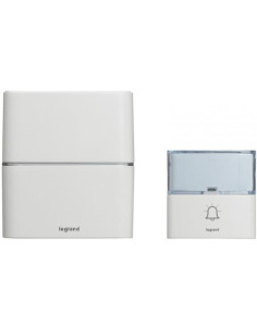 Legrand Безжичен звънец Serenity бял в комплект с бутон 200 метра IP54, 30 мелодии и опция за добавяне на MP3 мелодии - 094270 -
