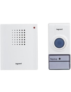 Legrand Безжичен звънец Essential бял комплект с бутон 50 метра IP44, 32 мелодии - 094250 - Цена | LEDs4economy