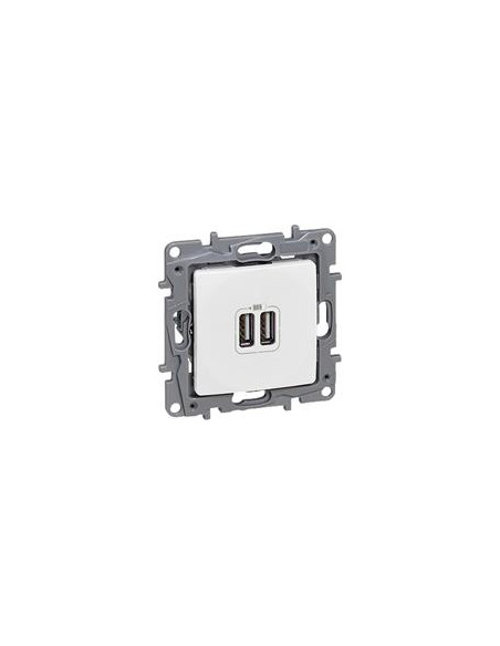 Legrand Розетка 2хUSB за зареждане тип А 2.4A 12W цвят Бял Niloe