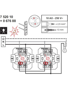 Legrand LED лампа за индикатор (червена) за девиаторен ключ с неутрала 230V - 067688 - Цена | LEDs4economy 2