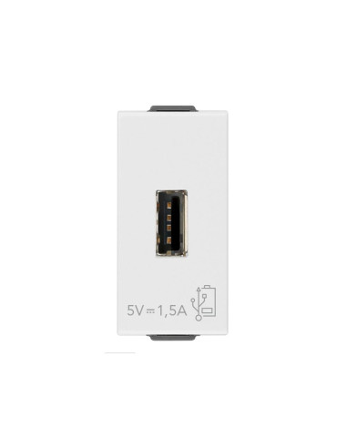 09292 USB захранване тип A 5V 1,5A 1M Бял VIMAR NEVE UP