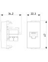 VIMAR 09339.6 RJ45 Интернет розетка кат.6 Netsafe UTP 110, Бял, 1M  NEVE UP - 2
