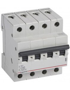 Legrand Автоматичен прекъсвач RX3 4P 50A крива С 6kA MC - 419922 - Цена | LEDs4economy