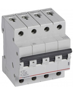 Legrand Автоматичен прекъсвач RX3 4P 32A крива С 6kA MC - 419920 - Цена | LEDs4economy