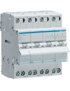 HAGER Ум шалтер I-0-II DIN монтаж SFT440 40A 4P 400V 4 мод.