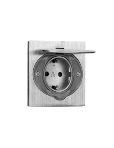 ORNO Контакт шуко IP44, цвят стомана, Ø60mm, - OR-AE-1397(GS) - Цена | LEDs4economy