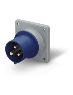 Scame Промишлен щепсел 2P+Е 32A 200-250V IP54, 6h серия Optima панелен монтаж 75x75мм - 243.3293 - Цена | LEDs4economy