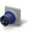 Scame Промишлен щепсел 2P+Е 32A 200-250V IP54, 6h серия Optima панелен монтаж 75x75мм - 243.3293 - Цена | LEDs4economy