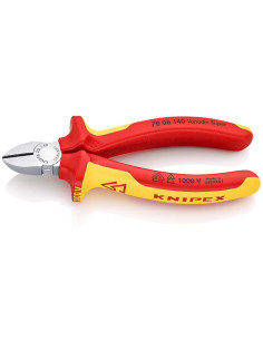 Knipex Клещи диагонални резачки, хромирани, VDE 1000V жълто-червена ръкохватка 140мм, - K7006140 - Цена | LEDs4economy