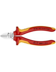 Knipex Клещи диагонални резачки, хромирани, VDE 1000V жълто-червена ръкохватка 140мм, - K7006140 - Цена | LEDs4economy 2