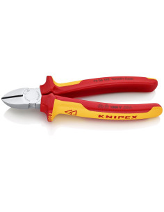 Knipex Клещи диагонални резачки, хромирани, VDE 1000V жълто-червена ръкохватка 180мм, - K7006180 - Цена | LEDs4economy