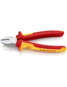 Knipex Клещи диагонални резачки, хромирани, VDE 1000V жълто-червена ръкохватка 180мм, - K7006180 - Цена | LEDs4economy 2