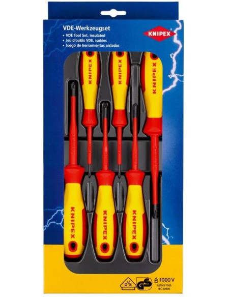 Knipex Комплект с 6 бр. отвертки VDE 1000V - 3х PH и 3х PZ,  - 