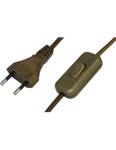 COMMEL Кабел за нощна лампа 2 метра златист с ключе 2,5А - C0128 - Цена | LEDs4economy
