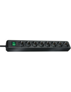 Brennenstuhl Разклонител с копче ЧЕРЕН 8x2P+E с кабел 3 метра / 1.5mm2 Eco-Line - 1159300018 - Цена | LEDs4economy