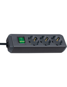 Brennenstuhl Разклонител с копче ЧЕРЕН 3x2P+E с кабел 5 метра / 1.5mm2 Eco-Line /до изчерпване/ - 1152900 - Цена | LEDs4economy