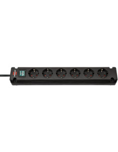 Brennenstuhl Разклонител с копче ЧЕРЕН 6x2P+E с кабел 3 метра / 1.5mm2 Bremounta /до изчерпване/ - 1150650316 - Цена | LEDs4econ 2
