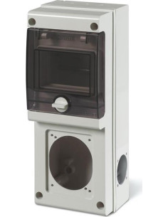 Scame Табло за индустриални контакти и DIN модули IP66, UV, PG вход, серия BLOCK (4 DIN и 1х16A или 32A и 2хШуко) - 632.1530-00 