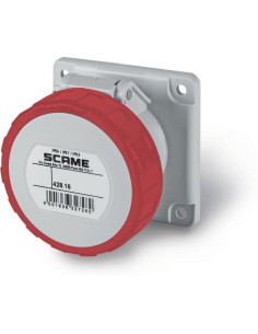 Scame Промишлен контакт 3P+N+Е 16A IP67/69 ПРАВ серия Optima панелен монтаж 75х75мм - 428.1667 - Цена | LEDs4economy