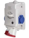 Scame Промишлен комбиниран контакт 3P+Е 32A+2х шуко и ключ 0/I IP54 серия Optima Combi - 513.3256-2DFS - Цена | LEDs4economy