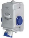 Scame Промишлен комбиниран контакт 2P+Е 16A+2х шуко и ключ 0/I IP54 серия Optima Combi - 513.1653-2DNS - Цена | LEDs4economy