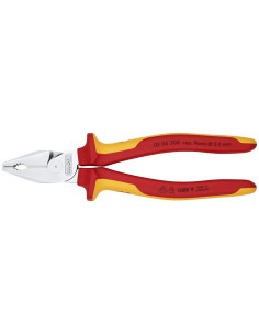 Knipex Комбинирани клещи усилени, хромирани, VDE 1000V жълто-червена ръкохватка 200мм, - K0206200 - Цена | LEDs4economy 2