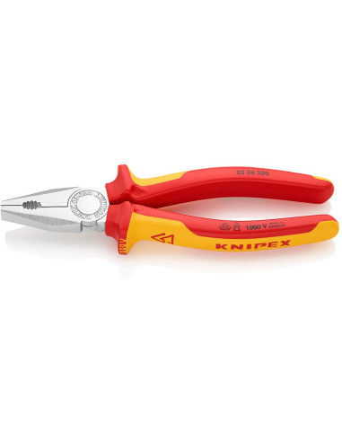 Knipex Комбинирани клещи, хромирани, VDE 1000V жълто-червена 