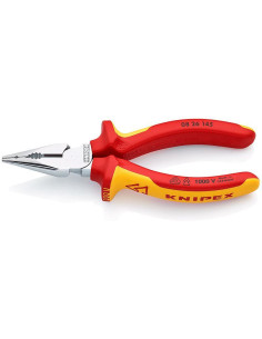 Knipex Комбинирани клещи с остър връх, хромирани, VDE 1000V жълто-червена ръкохватка 145мм, - K0826145 - Цена | LEDs4economy