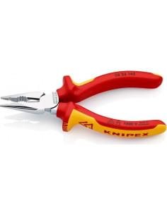 Knipex Комбинирани клещи с остър връх, хромирани, VDE 1000V жълто-червена ръкохватка 145мм, - K0826145 - Цена | LEDs4economy 2