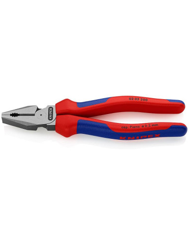 Knipex Комбинирани клещи усилени, синьо-червена ръкохватка 200мм,