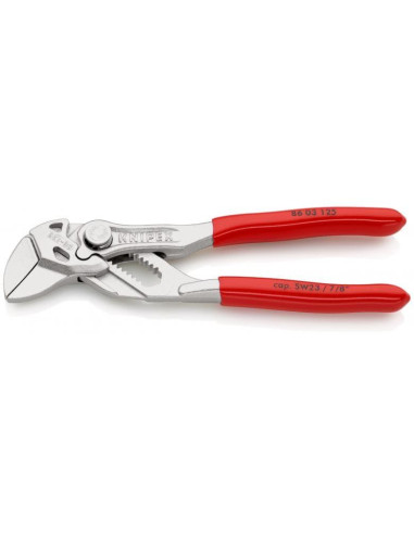 Knipex Клещи раздвижени, хромирани, червена ръкохватка 125мм,  