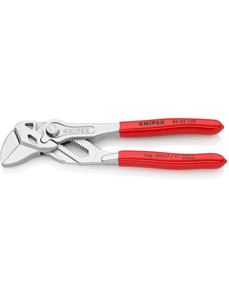 Knipex Клещи раздвижени, хромирани, червена ръкохватка 150мм,  