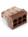Wago Бърза връзка 6х1,5-4 mm2 (50бр.) кафява за твърд проводник - 773-606 - Цена | LEDs4economy